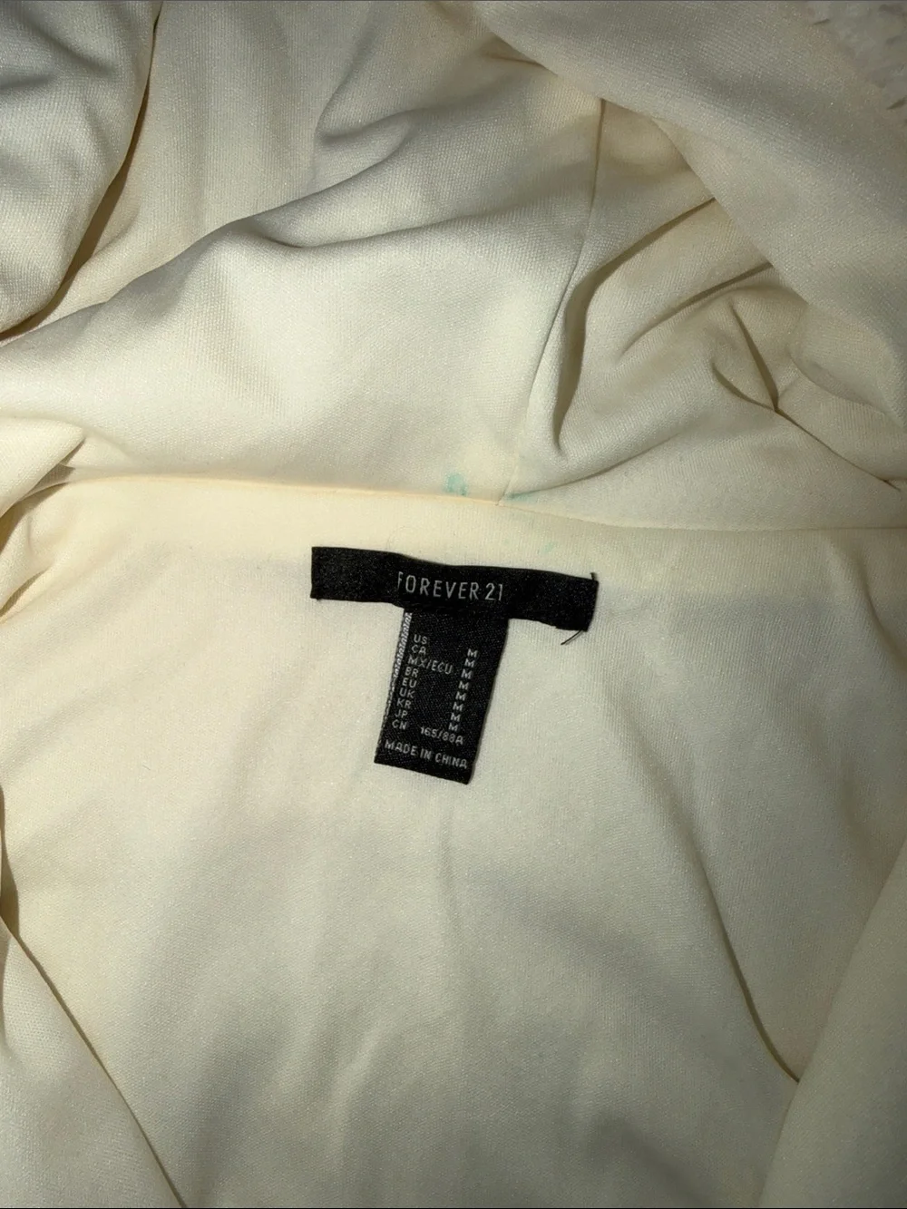 Forever 21 Ivory Plush Teddy Hoodie with Half-Zip